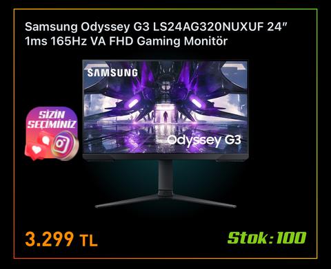 SAMSUNG G3 24inç 1ms 165 HZ VA Monitör - 3299 TL