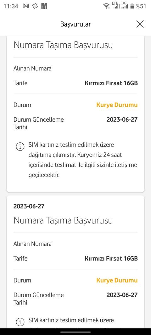 Vodafone faturalı hat taşıma 16GB+1000 DK. + 250 SMS =105 TL (AYLIK)