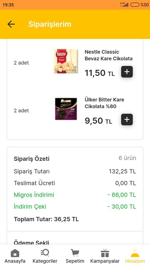 Migros Çikolatalarda 1 Alana 1 Bedava