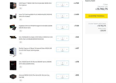 RTX 3080 veya RX6800 XT sistem tavsiyesi