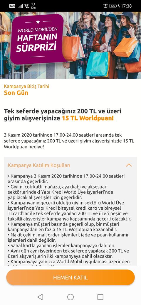 17.00-24.00 Giyimde 200 e 15 world puan