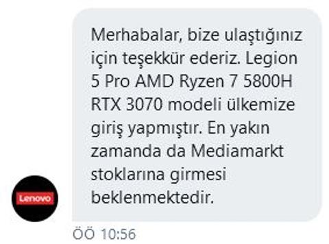 Önsipariş - Lenovo Legion 5 Pro RTX 3070 + Ryzen 7 5800H 1699 Euro (+Kargo)