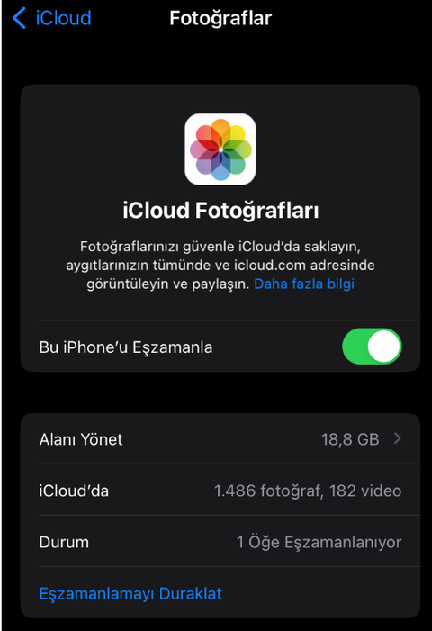 Icloud ve Fotoğraf Yedekleme