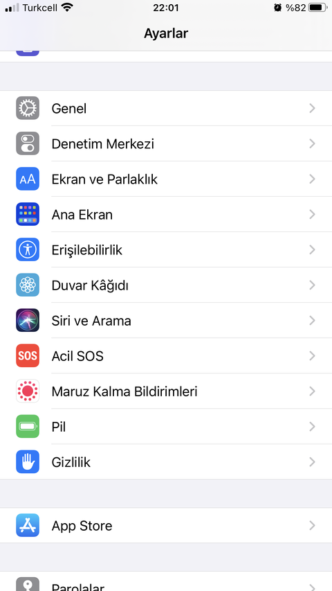 Iphone 7+ Touch Id menüsü kayboldu SS’li