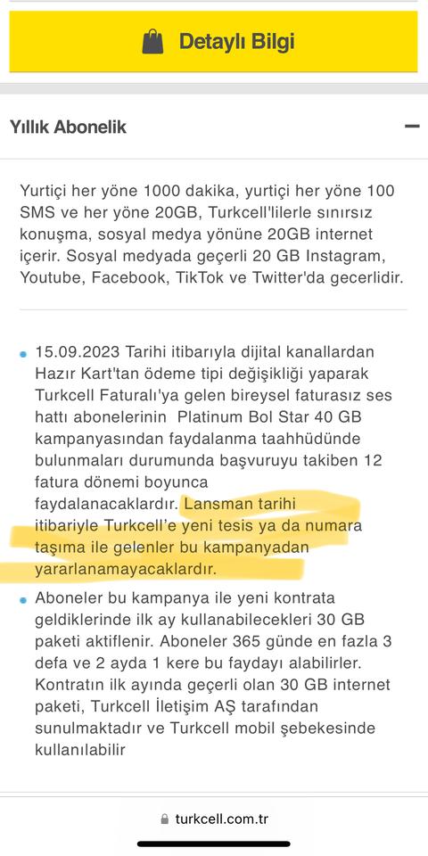 Turkcell - Faturasız'dan Faturalıya Geçişte 20GB 230TL