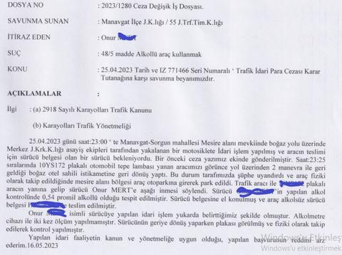 Trafik Cezası Hakkında Yardımcı olabilecek birileri var mı?