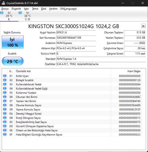 Kingston SKC3000S1024G vs SNV2S1000G