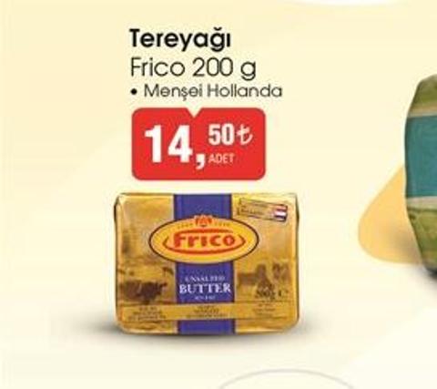 Frico 200 g tereyağı 14.5 TL BİM 26 Ocak