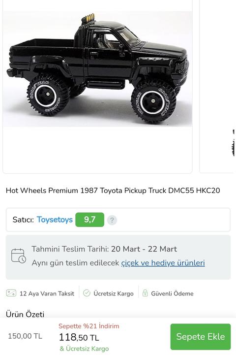 Hot Wheels Premium 1987 Toyota Pickup