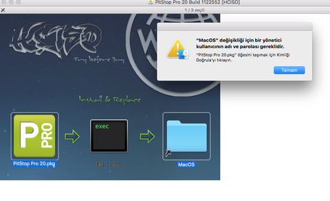 macos pitstop kurulumu yardım