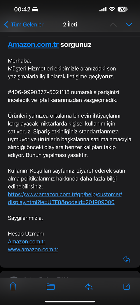 Amazon Türkiye’nin yaşattığı mağduriyet.