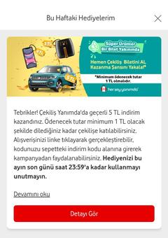 Vodafone Haftalık Çark hediyelerini buyrun yazalım