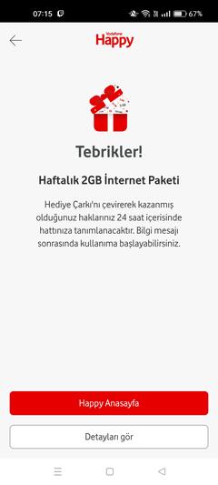 Vodafone Haftalık Çark hediyelerini buyrun yazalım