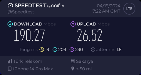 TÜM OPERATÖRLER 4,5G HIZ TESTİ [ANA KONU] 5G YE DOĞRU ADIM ADIM