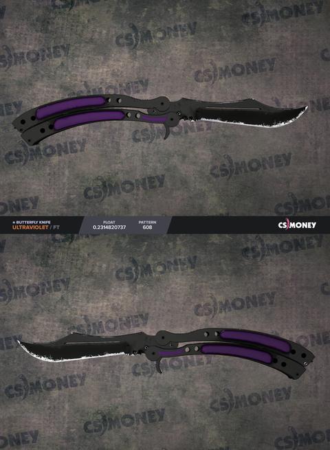 Satılık ★ Butterfly Knife | Ultraviolet (FT) , AK-47 | Neon Rider (FT) , M4A4 | Desolate Space (FT)