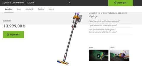 Dyson V15 Detect Absolute 14.999 TL Dyson Türkiye