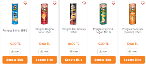 165gr pringles 10,99TL sodexo,ticket vb geçiyor YUNUS MARKET ANKARA