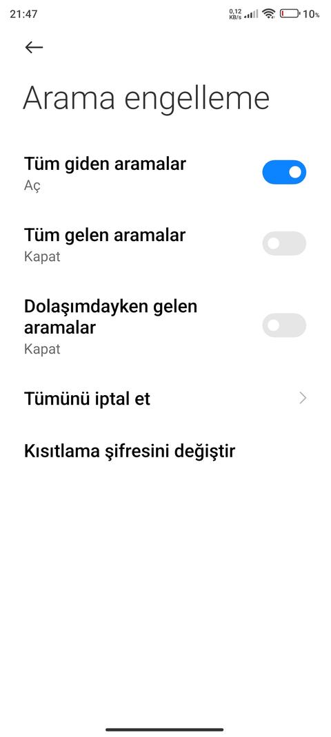 Numaranız Bu tür aramalara kapalıdır.acill