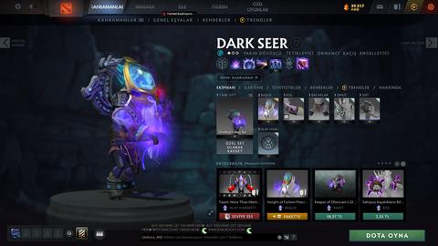 Satılık 1.9k mmr 5k bs zibilyon tane eşsiz skin ile hesap :)