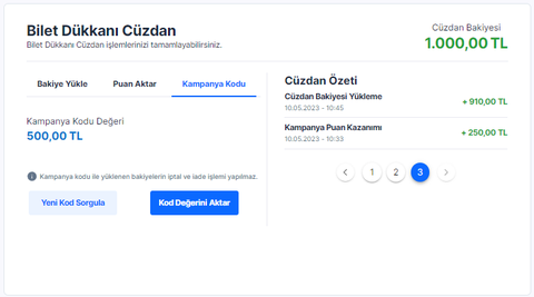 Bilet Dükkanı 1000₺ yüklemeye kadar 500₺ Cüzdan Hediyesi veriyor! (BİTTİ!)