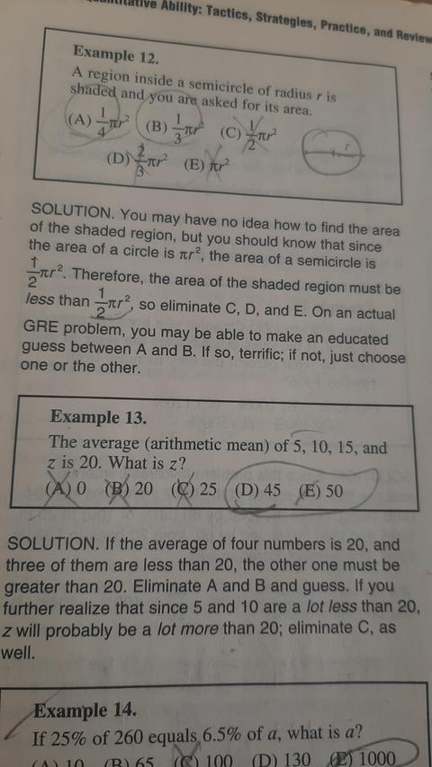 GRE sınavı örnek matematik soruları.