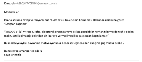 Amazon Rezilliği Kendi sözleşmelerini kanunun önüne koyuyorlar (Lütfen Öne Çıkarın)