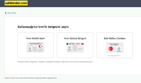 Sahibinden.com kimlik fotoğrafımı ve selfie videomu istiyor.