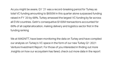 Turkey Q1 2021 Venture Investment Report