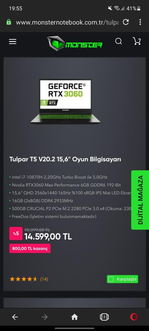 Max 16.500 TL'ye RTX laptop tavsiyesi