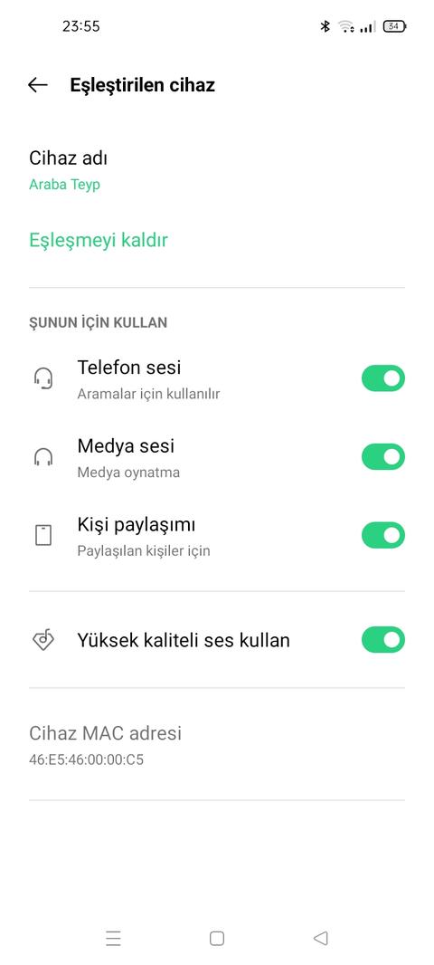 Araç bluetooth ses gelmiyor