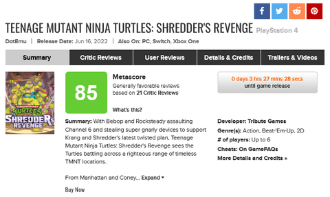 Teenage Mutant Ninja Turtles: Shredder's Revenge [SWITCH ANA KONU]
