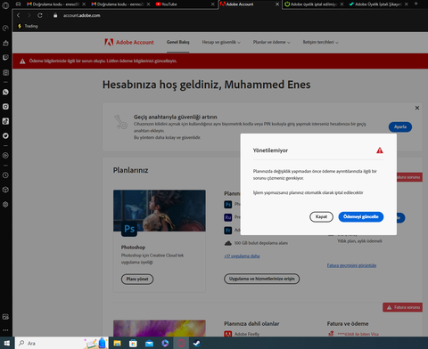 Adobe photoshop aboneliğimi nasıl iptal edeceğim.