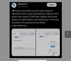 Netinternet  statik   ipv4 alanlar mujde