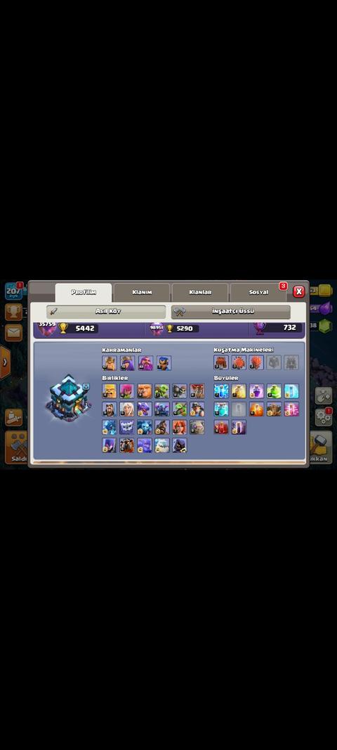 207 Level Full köy(05427863021) Supercell ID bağlı İsim hakkı yok