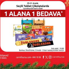 Carrefour 1+1 Tablet Çikolata (29-31 Aralık)