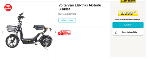 VOLTA Elektrikli Bisiklet Kullanıcıları Kulübü VSM VSC (BİM'de satılan bisiklet)