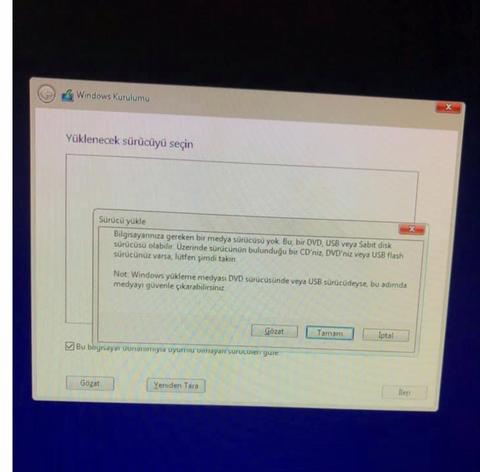 Windows 10 Kurulum Sırasında SSD Görmüyor