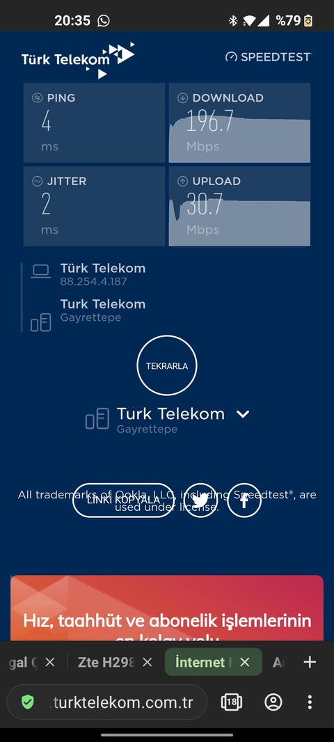 100 mb vdsl hız alma hk.