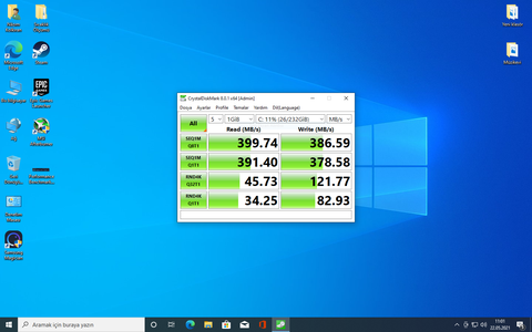 Samsung 870 Evo SSD Değerler Çok Düşük