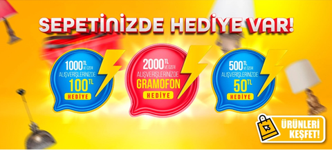 SEPETİNİZDE HEDİYE VAR! / 2000 TL HARCAMANIZA GRAMOFON HEDİYE  / www.depodanbybahar.com