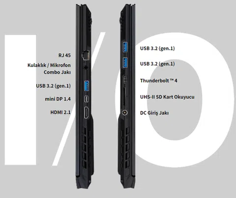 GIGABYTE 15,6" 4K OLED DCI-P3 %100 / i7-11800H/RTX 3060/1TB SSD/16GB/HDMI 2.1/mDP1.4 /Thunderbolt 4