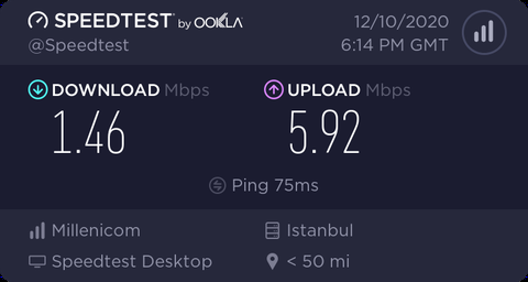 Millenicom'da akşamları internet hızı çok düşüyor. Türkiye geneli problem mi var?