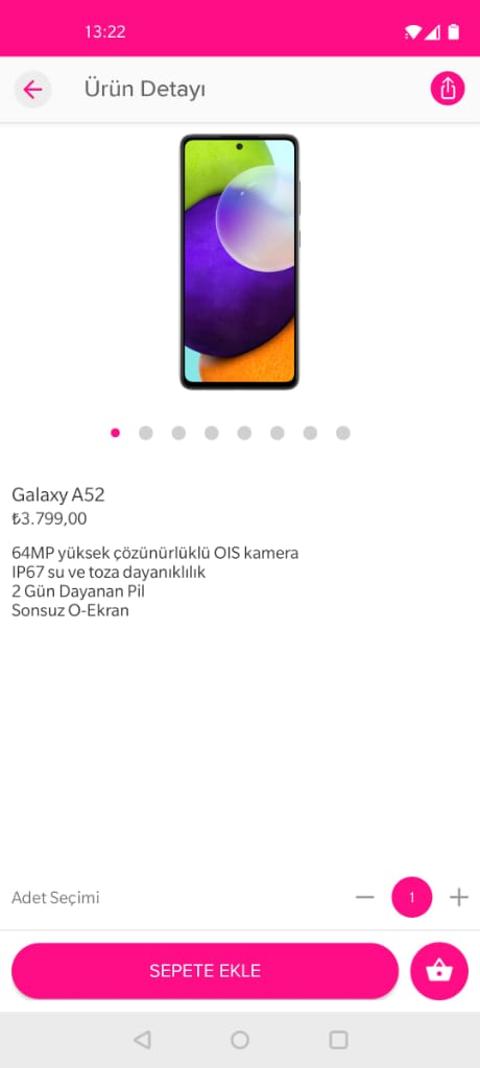 Samsung Galaxy A52 3799TL + 100 + 20 Maxipuan (Sadece İşbank kartları)