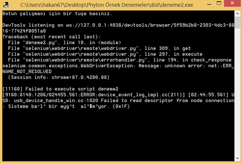 failed to execute script deneme