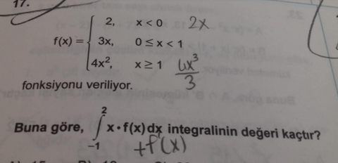 x.f(x) belirli integrali nasıl hesaplanıyor
