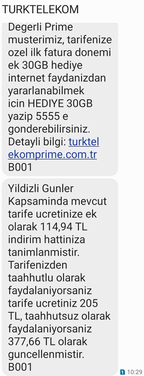 TÜRK TELEKOM YILDIZLI GÜNLER EFSANESİ 50GB+S.S.M 345₺