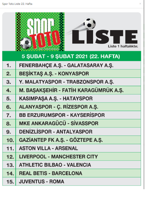 Spor Toto Tahminleri [2020-2021 Sezonu] | DonanımHaber Forum