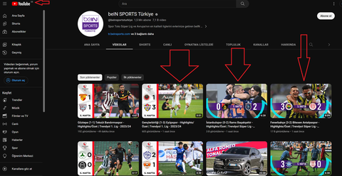 beIN SPORTS TR YouTube Kanalı Süper Lig Özet Maçlarını Avrupaya Açmış, TR'de Yok!!