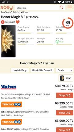 Honor Magic V2 [ANAKONU] enince katlanabilir telefon Türkiye önkayıta 4bin+sepet 4bin+8bin takasdest