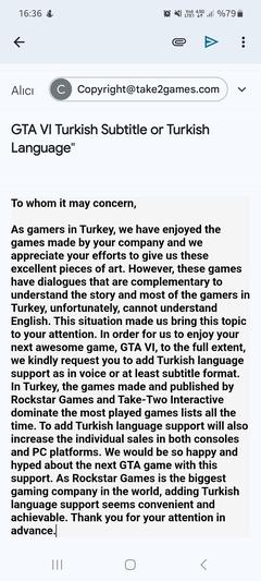 Rockstar Games 'e GTA VI TÜRKÇE DİL DESTEĞİ İÇİN MAİL ATIYORUZ TOPLANIN!